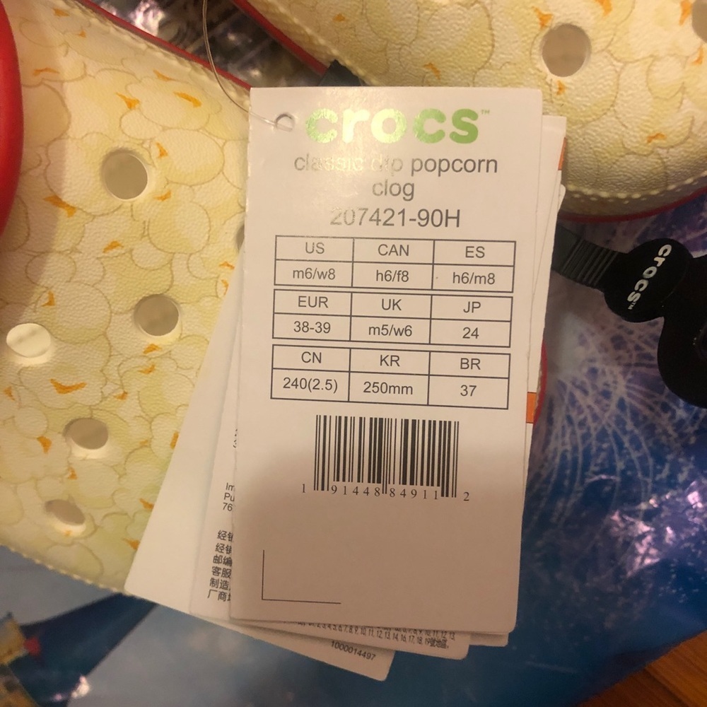 Walt Disney World Parks Balloon Mickey Popcorn CROCS NWT - M 6 W 8 - Rare - Picture 5 of 6